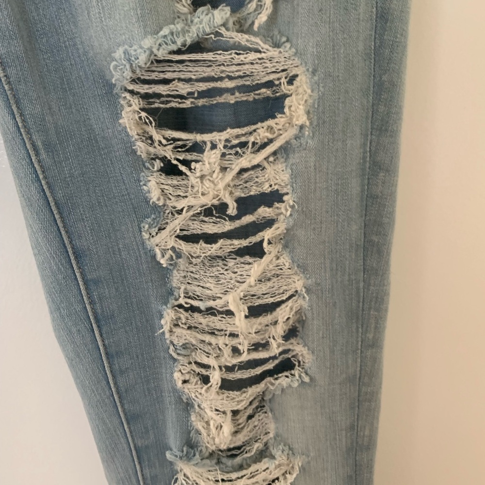 Distressed Light Blue Women's Jeans Super Skinny Stretch - Picture 3 of 9